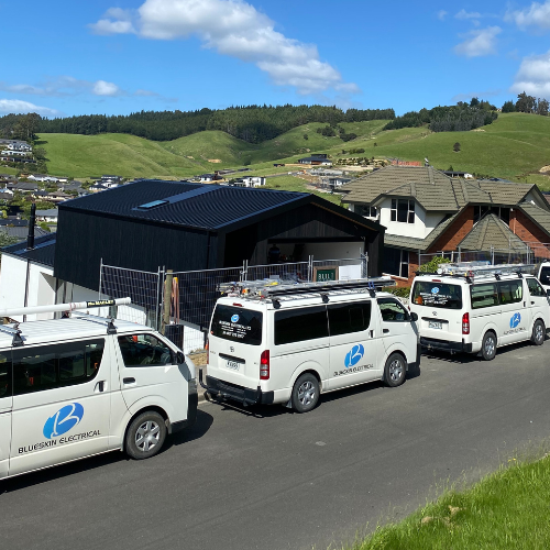 New Installations-1 Christchurch electricians working on a residential build.